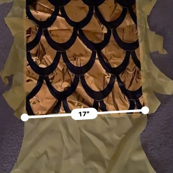 Colorful Yellow Dragon Head 🐲 Halloween Costume with Fringe - Picture 12 of 15